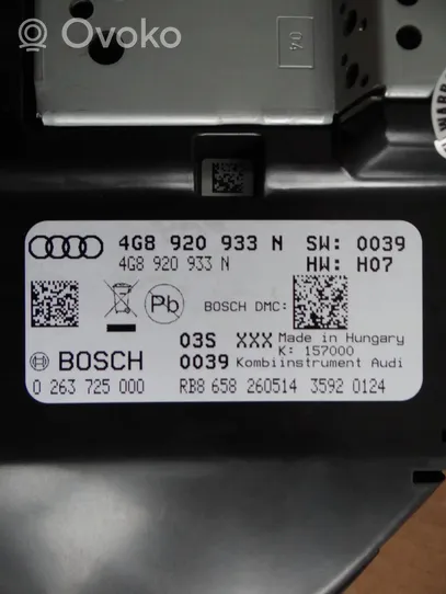 Audi A6 S6 C7 4G Tachimetro (quadro strumenti) 4G8920933N