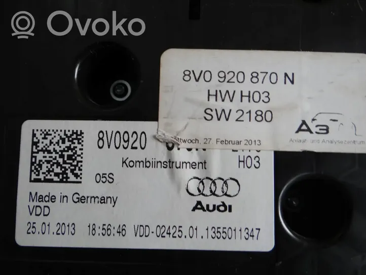 Audi A3 S3 8V Tachimetro (quadro strumenti) 8V0920870N