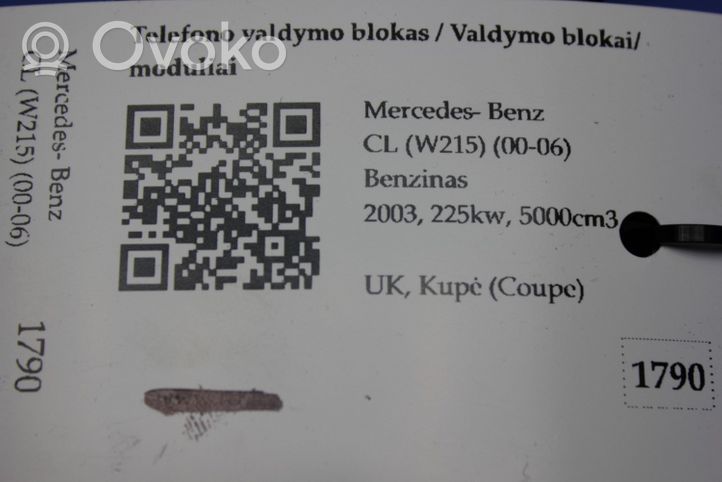 Mercedes-Benz CL C215 Sterownik / Moduł sterujący telefonem A2038203226