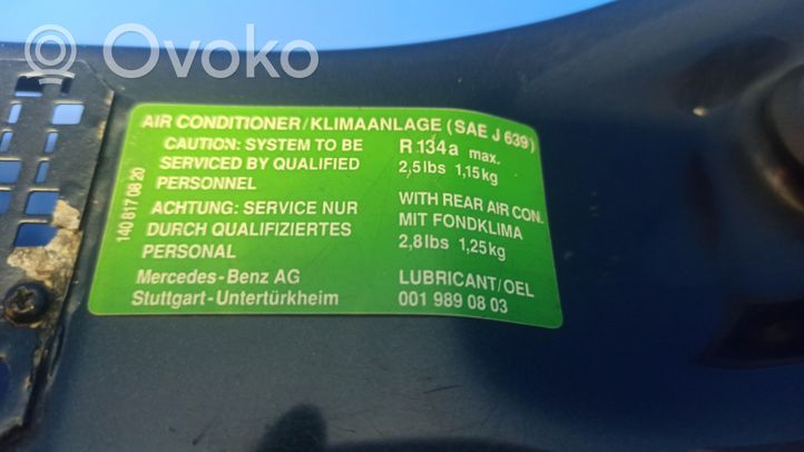 Mercedes-Benz S W140 Staffa del pannello di supporto del radiatore parte superiore 1408170820