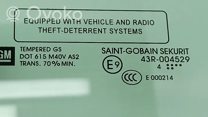Cadillac SRX Etuoven ikkunalasi, neliovinen malli 43R004529