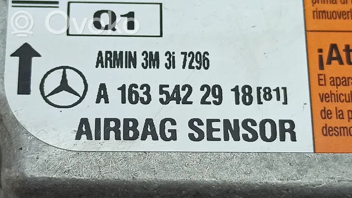 Mercedes-Benz ML W163 Centralina/modulo airbag A1635422918