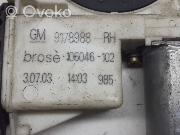 Opel Signum Silniczek podnośnika szyby drzwi przednich 9178988