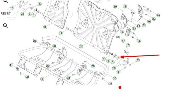 Tesla Model S Istuimen selkänojan lukituksen vastakappale 101681600A