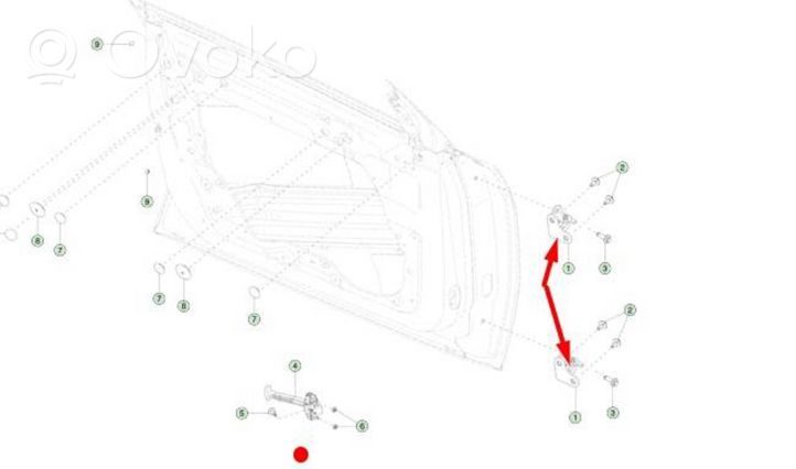 Tesla Model Y Charnière supérieure de porte avant 162607600B