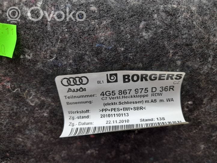 Audi A6 S6 C7 4G Garniture de couvercle de coffre arriere hayon 4G5867975D