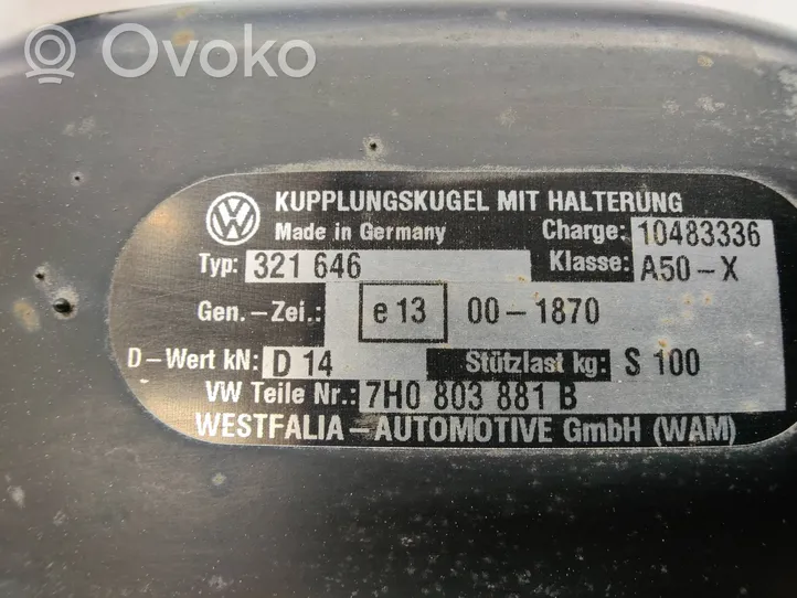 Volkswagen Transporter - Caravelle T5 Vetokoukkusarja 7H0803881B