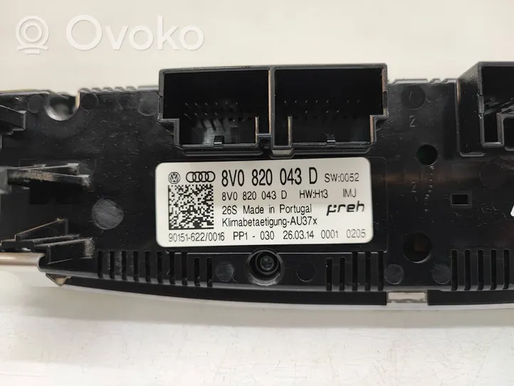 Audi A3 S3 8V Ilmastoinnin ohjainlaite 8V0820043D