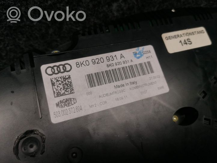 Audi A4 S4 B8 8K Nopeusmittari (mittaristo) 8K0920931A