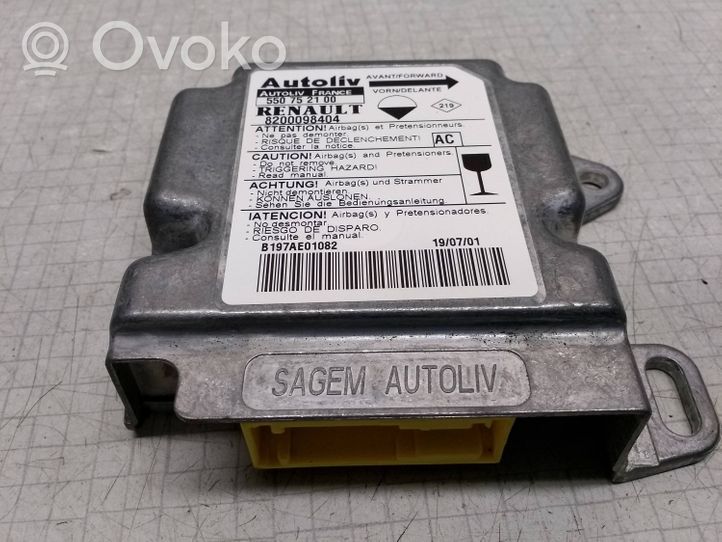 Opel Movano A Turvatyynyn ohjainlaite/moduuli 8200098404