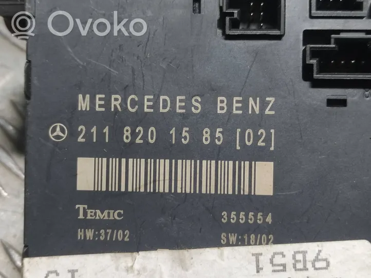 Mercedes-Benz E W211 Sterownik / Moduł drzwi 2118201585