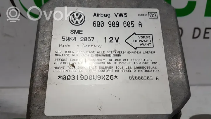 Volkswagen Golf V Sterownik / Moduł Airbag 6Q0909605A