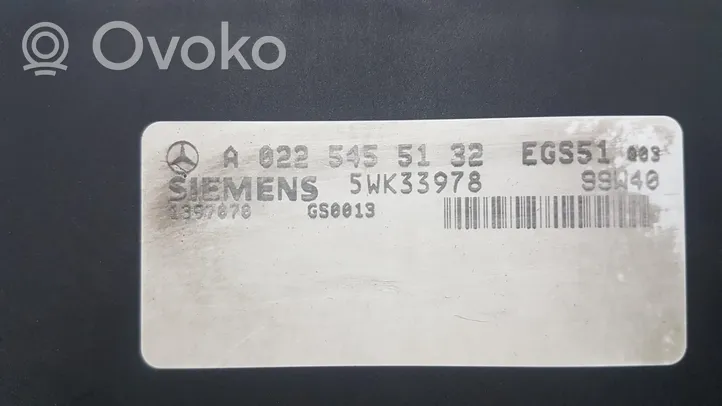 Mercedes-Benz S W220 Vaihdelaatikon ohjainlaite/moduuli A0225455132