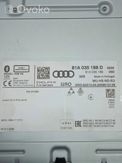 Audi Q2 - Radio/CD/DVD/GPS-pääyksikkö 81A035188D