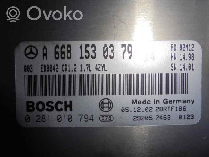 Mercedes-Benz A W168 Sterownik / Moduł ECU 6681530379