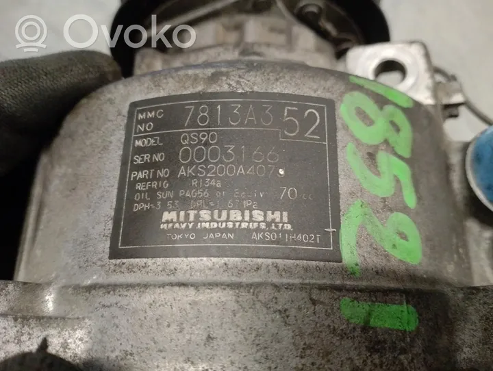 Mitsubishi ASX Ilmastointilaitteen kompressorin pumppu (A/C) 7813A352