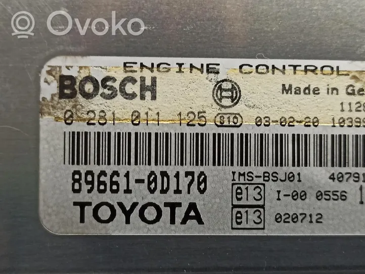 Toyota Yaris Variklio valdymo blokas 896610D170