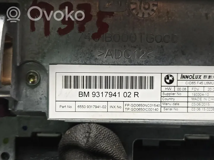 BMW 2 F46 Monitor / wyświetlacz / ekran 9317941