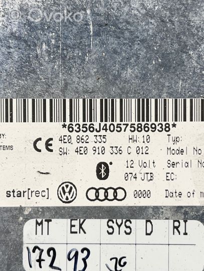 Audi A6 S6 C6 4F Module unité de contrôle Bluetooth 4E0910336