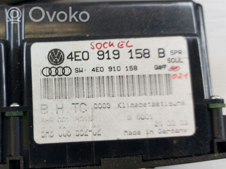 Audi A8 S8 D5 Panel klimatyzacji 4E0919158B