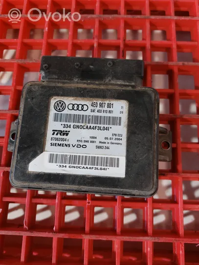 Audi A8 S8 D3 4E Module de commande de frein à main 4E0907801