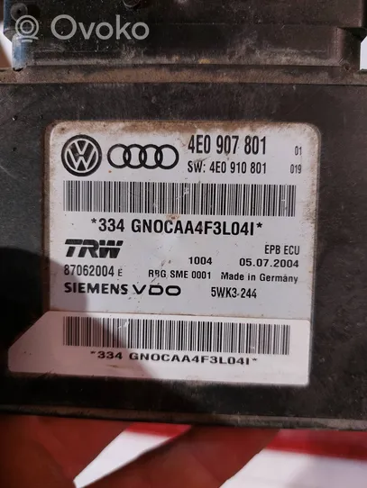 Audi A8 S8 D3 4E Rankinio stabdžio valdymo blokas 4E0907801