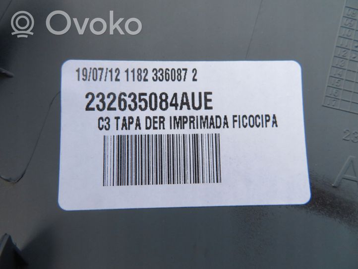 Citroen C3 Muovisen sivupeilin kotelo 232635084AUE