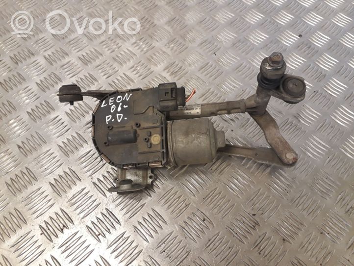 Seat Leon (1P) Mechanizm i silniczek wycieraczek szyby przedniej / czołowej 1P0955024A