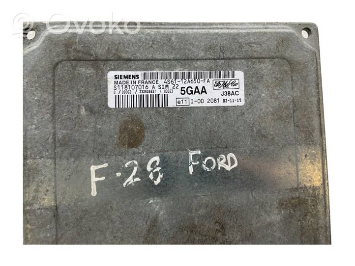 Ford Fusion Moottorin ohjainlaite/moduuli 4S6112A650FA