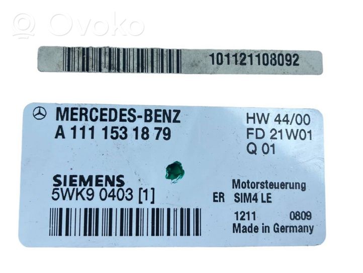 Mercedes-Benz E W211 Calculateur moteur ECU A1111531879