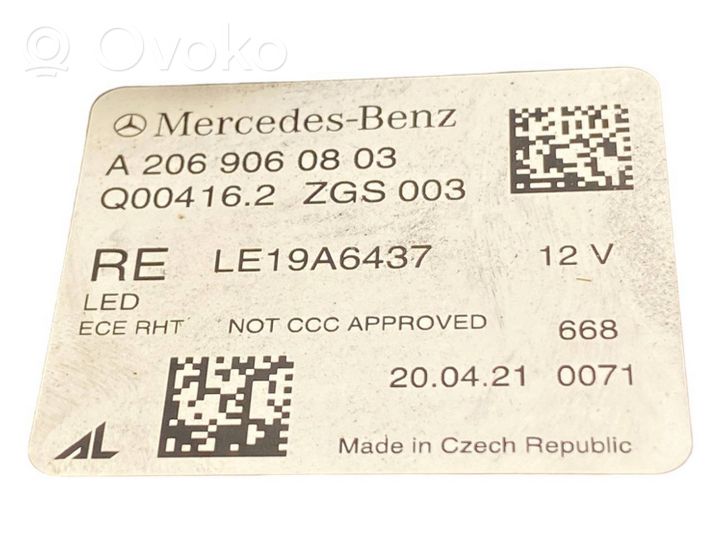 Mercedes-Benz C W206 Faro/fanale A2069060803