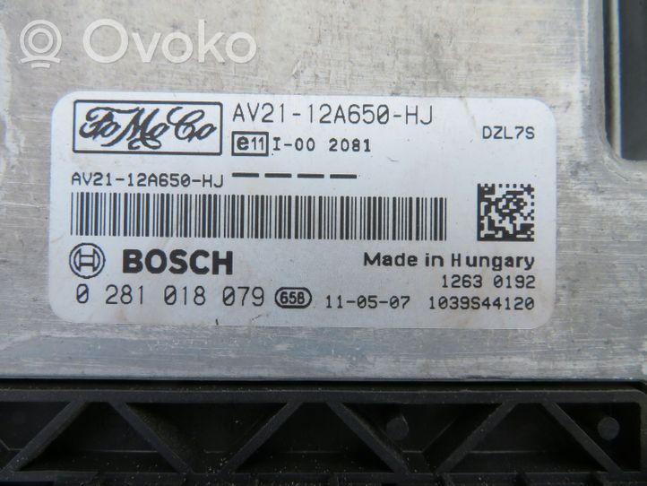 Ford Fiesta Calculateur moteur ECU AV2112A650HJ