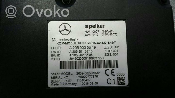 Mercedes-Benz C W205 Autres unités de commande / modules A2059000319