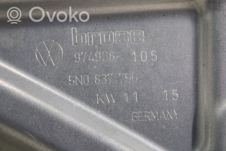 Volkswagen Tiguan Mechanizm podnoszenia szyby przedniej bez silnika 5N2837730F