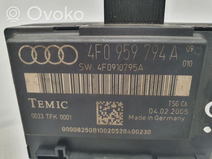 Audi A6 S6 C6 4F Durų elektronikos valdymo blokas 4F0959794A