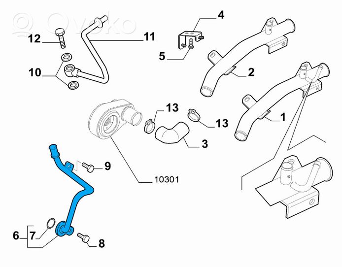 Fiat Ducato Moottorin vesijäähdytyksen putki/letku 504102965