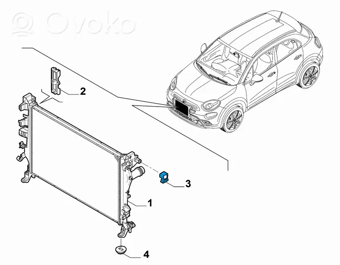 Fiat 500X Fixation de radiateur 52058745