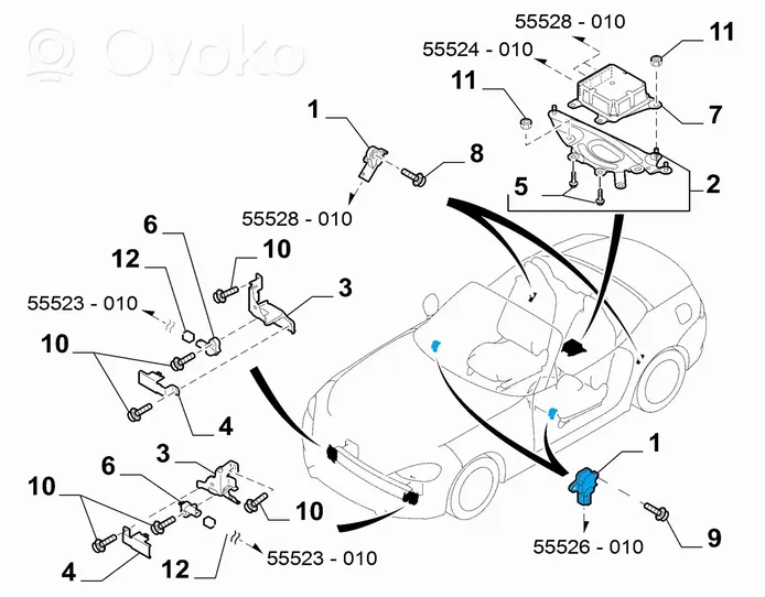 Fiat 124 Spider Turvatyynyn törmäysanturi 6000613002