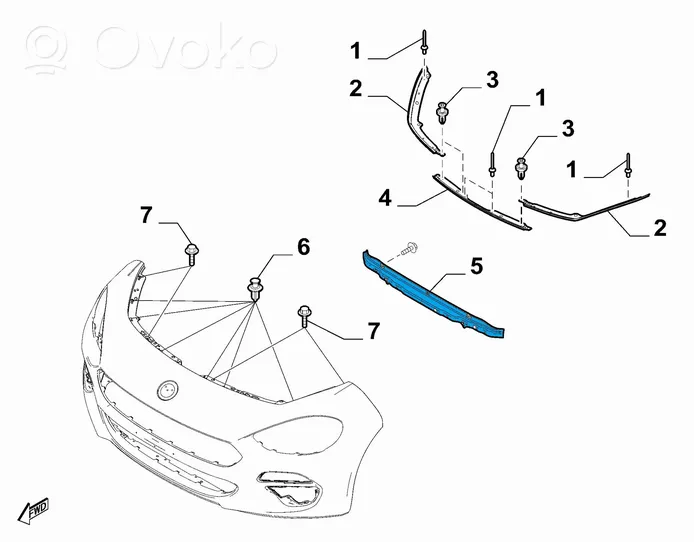 Fiat 124 Spider Jäähdyttimen alatuen suojapaneeli 6000614200