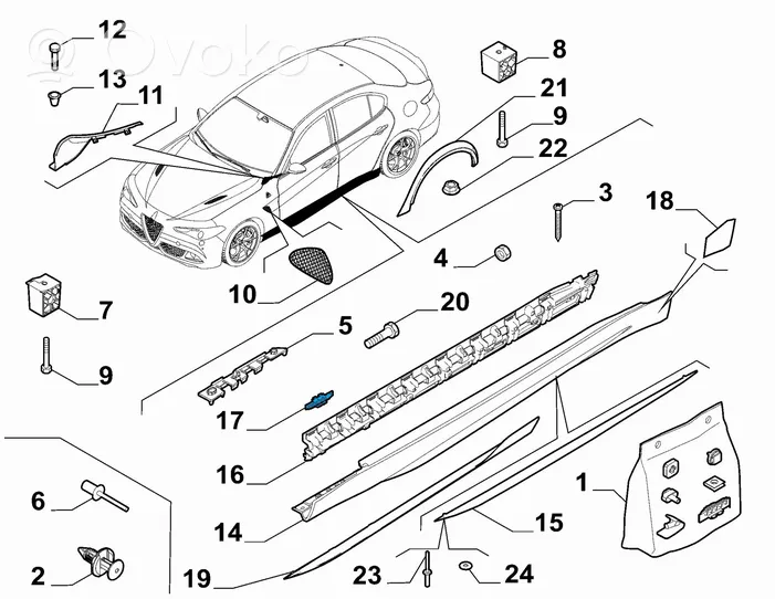 Alfa Romeo Giulia Kynnyksen/sivuhelman lista 6000626239