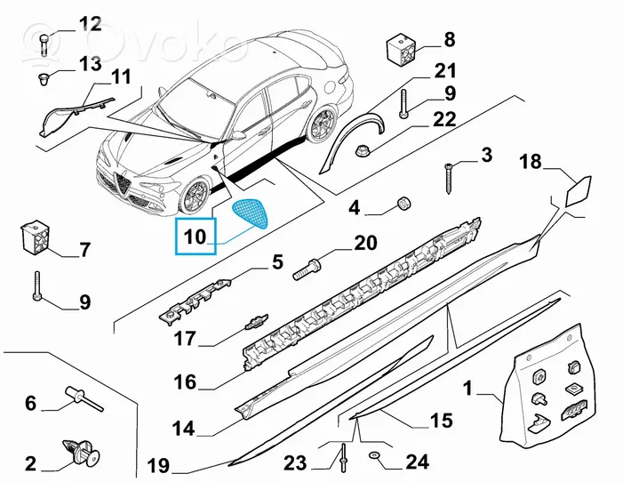 Alfa Romeo Giulia Fender grill 50538620