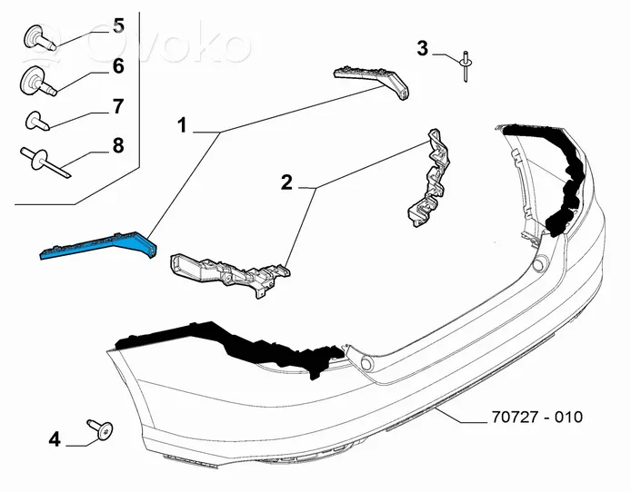 Fiat Tipo Uchwyt / Mocowanie zderzaka tylnego 52015945