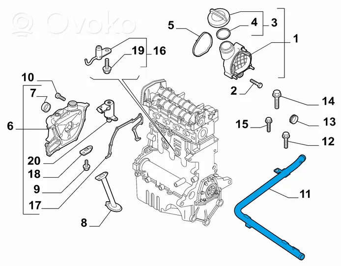 Fiat 500L Moottorin vesijäähdytyksen putki/letku 55213798