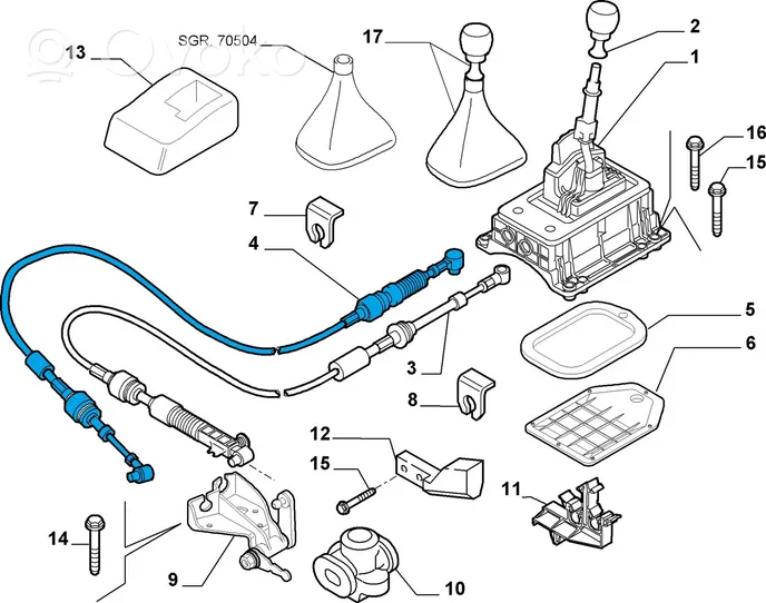 Fiat Punto (188) Gear shift cable linkage 55186860