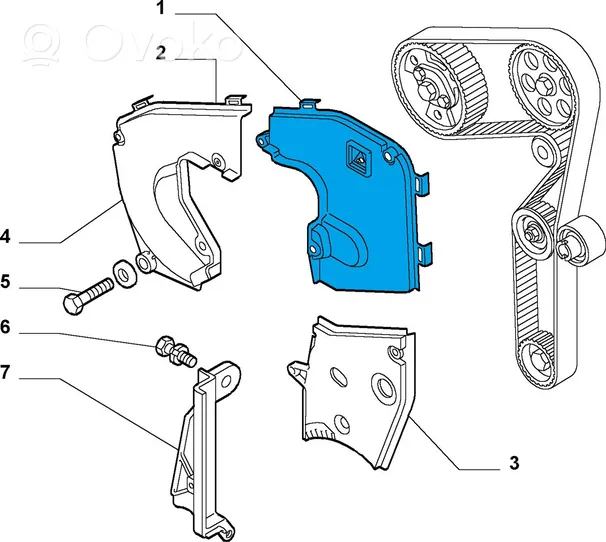 Lancia Lybra Cache carter courroie de distribution 46516297