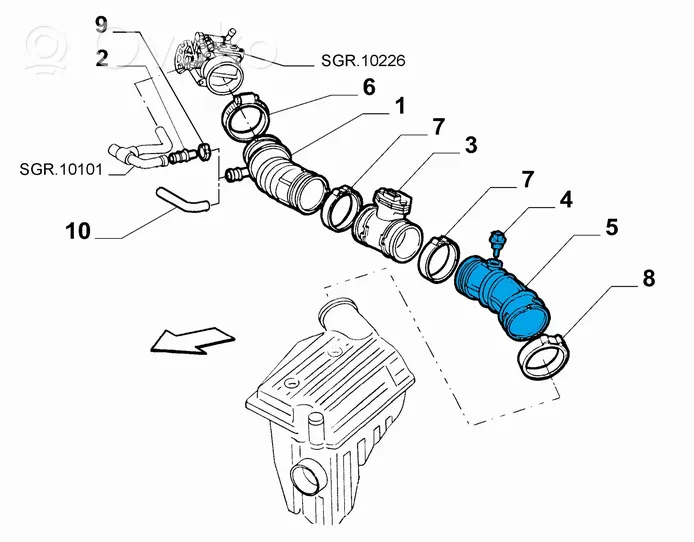 Alfa Romeo 145 - 146 Einzelteil Lufteinlasskanal 60608083