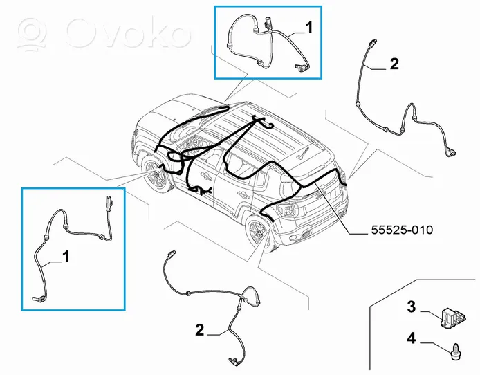 Jeep Renegade Capteur de vitesse de roue ABS 51941079