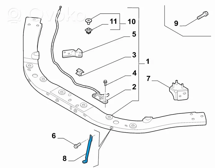 Alfa Romeo Giulia Radiator support slam panel bracket 50536175