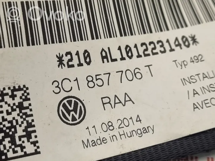 Volkswagen PASSAT CC Pas bezpieczeństwa fotela przedniego 3C1857706T