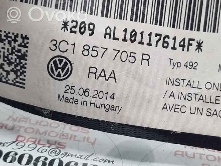 Volkswagen PASSAT CC Ceinture de sécurité avant 3C1857705R